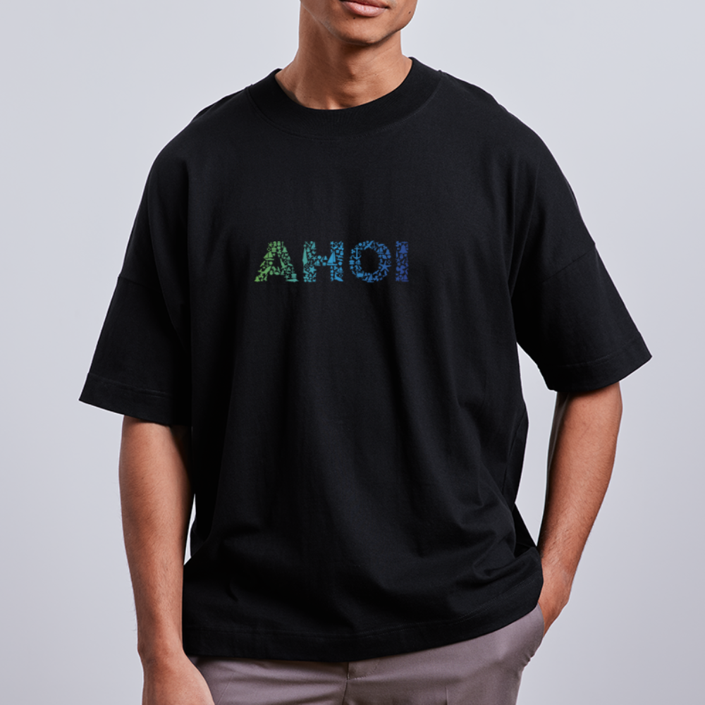 Unisex Oversize Bio-T-Shirt - Ahoi doodles - Schwarz