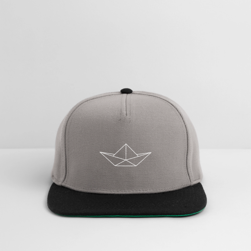 Snapback Cap - Origami Boot (weiss) - Graphit/Schwarz