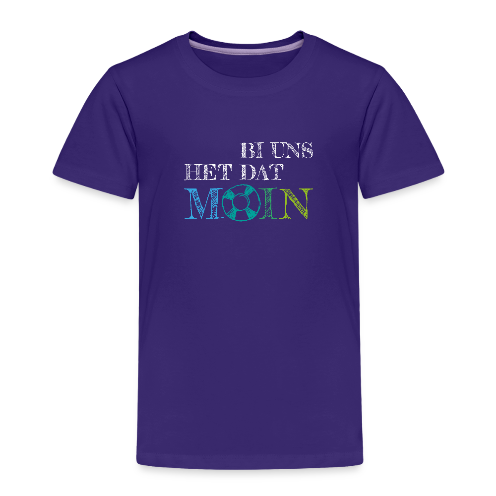 Kinder Premium T-Shirt - Bi uns het dat Moin (weiss) - Lila
