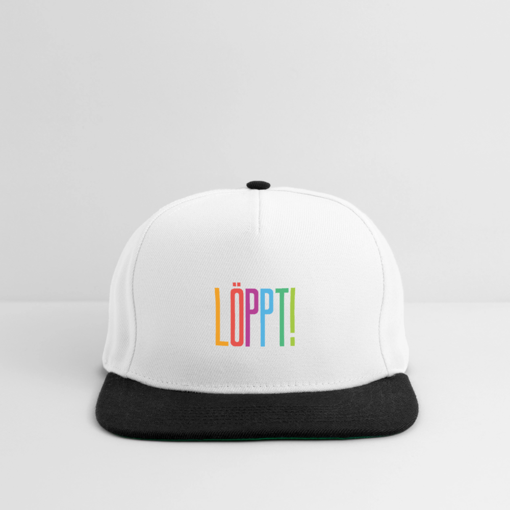 Snapback Cap - Löppt! - Weiß/Schwarz