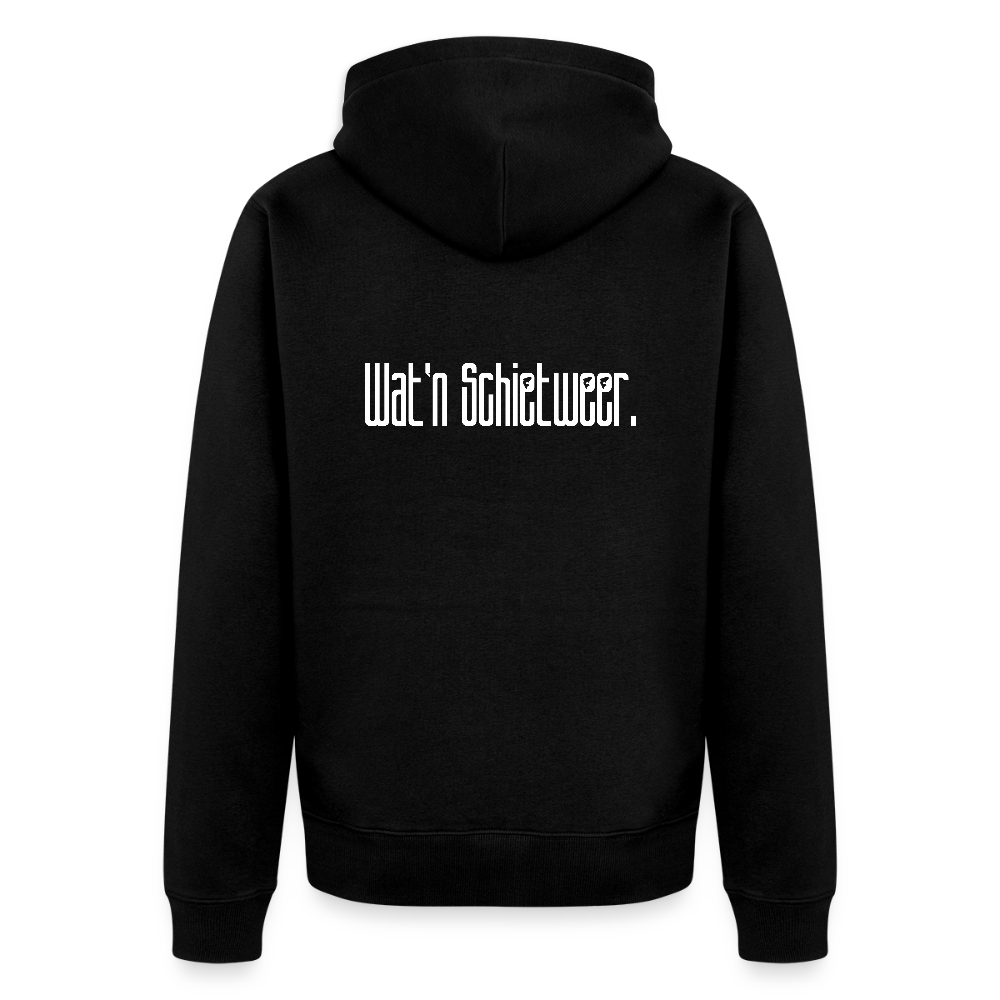 Herren Premium Kapuzenjacke - wat'n Schietweer (weiss) - Schwarz