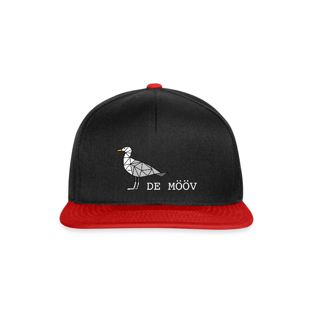Snapback Cap - de Mööv (weiss) - Schwarz/Rot