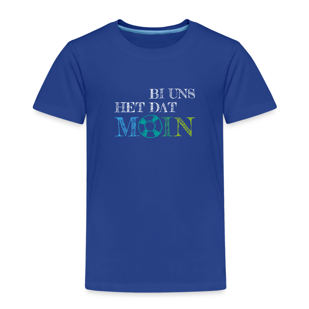 Kinder Premium T-Shirt - Bi uns het dat Moin (weiss) - Königsblau