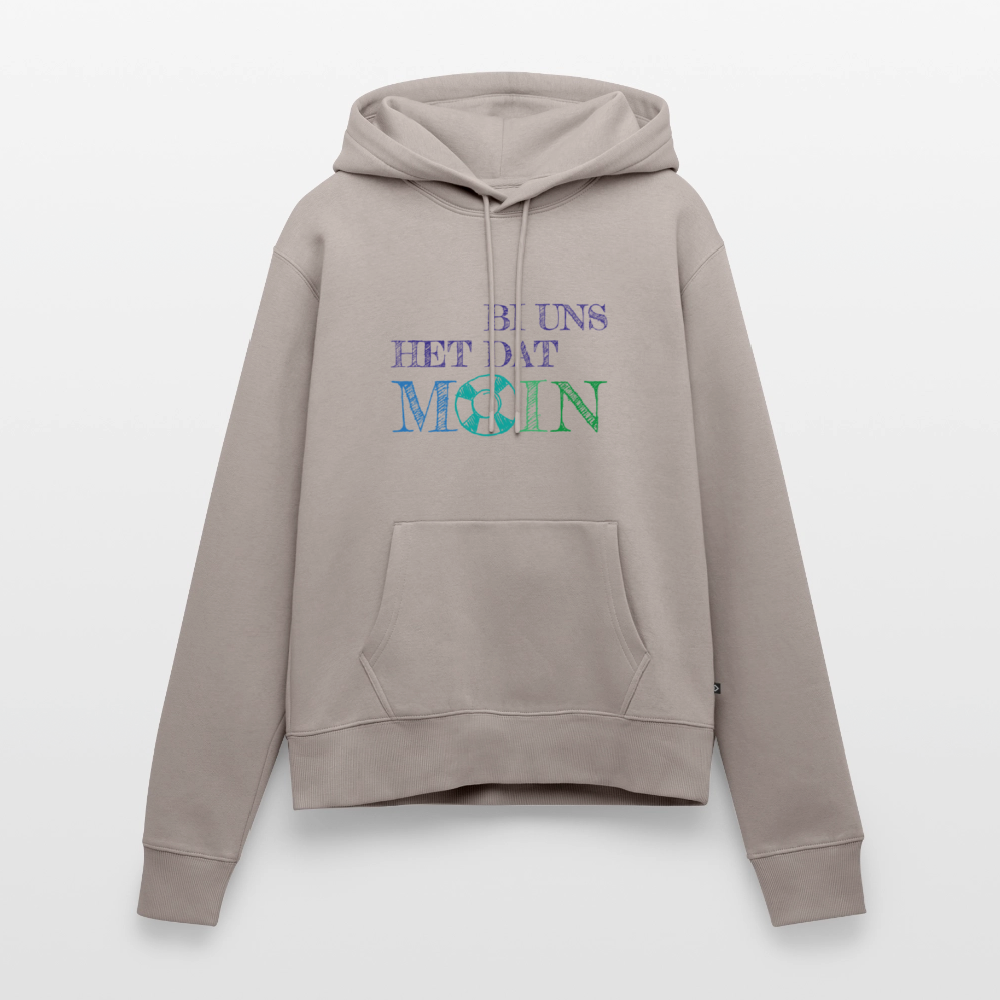 Damen Premium Hoodie - Bi uns het dat Moin - Taupe