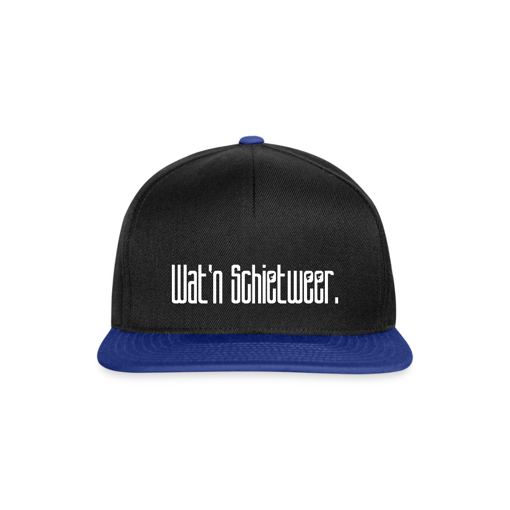 Snapback Cap - wat'n Schietweer (weiss) - Schwarz/Königsblau