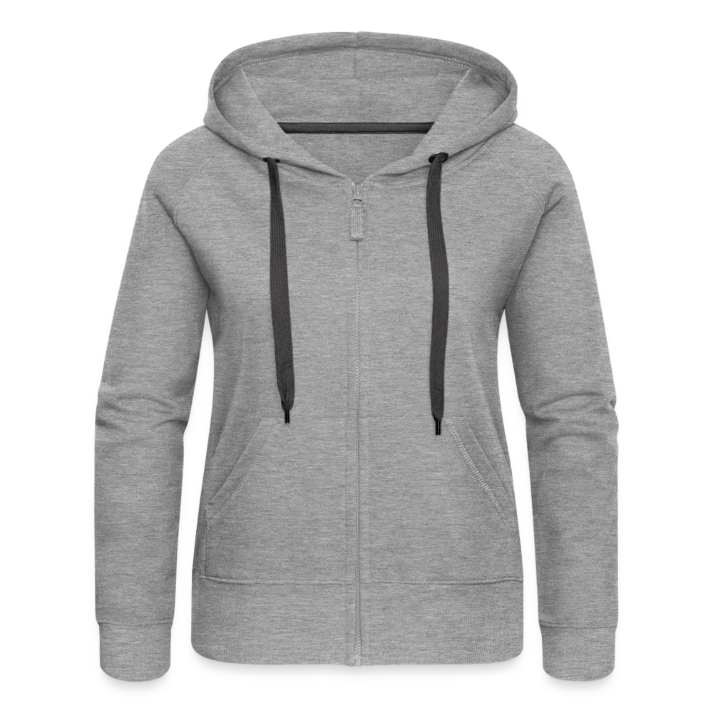 Frauen Premium Kapuzenjacke - kann, mutt, löppt - Grau meliert