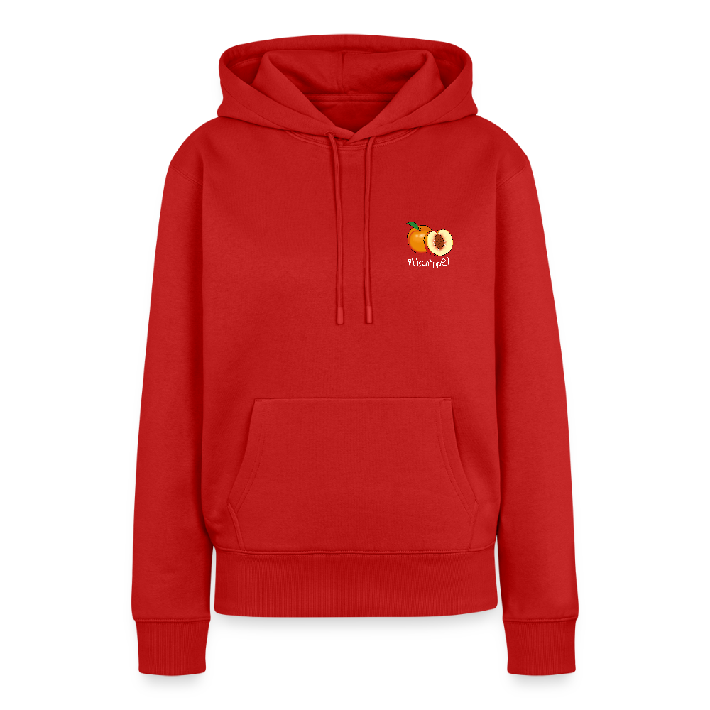 Damen Premium Hoodie - Plüschappel (weiß) - Rot