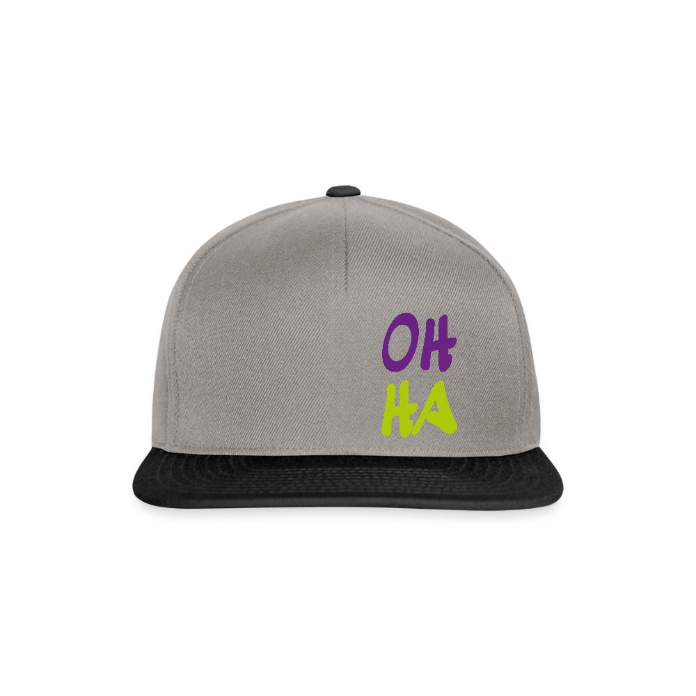 Snapback Cap - Oh ha - Graphit/Schwarz
