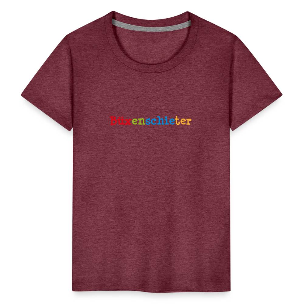Kinder Premium T-Shirt - Büxenschieter - Bordeauxrot meliert