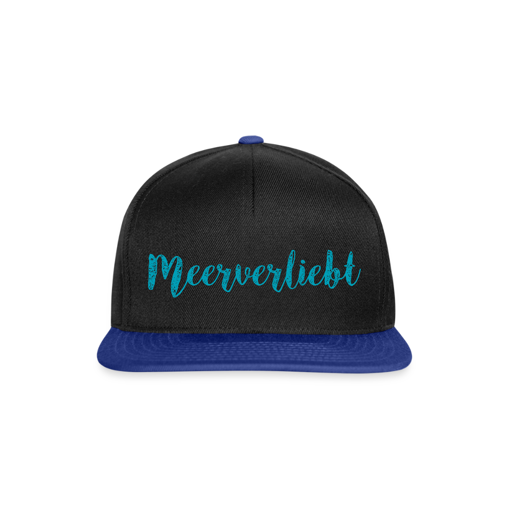 Snapback Cap - Meerverliebt - Schwarz/Königsblau