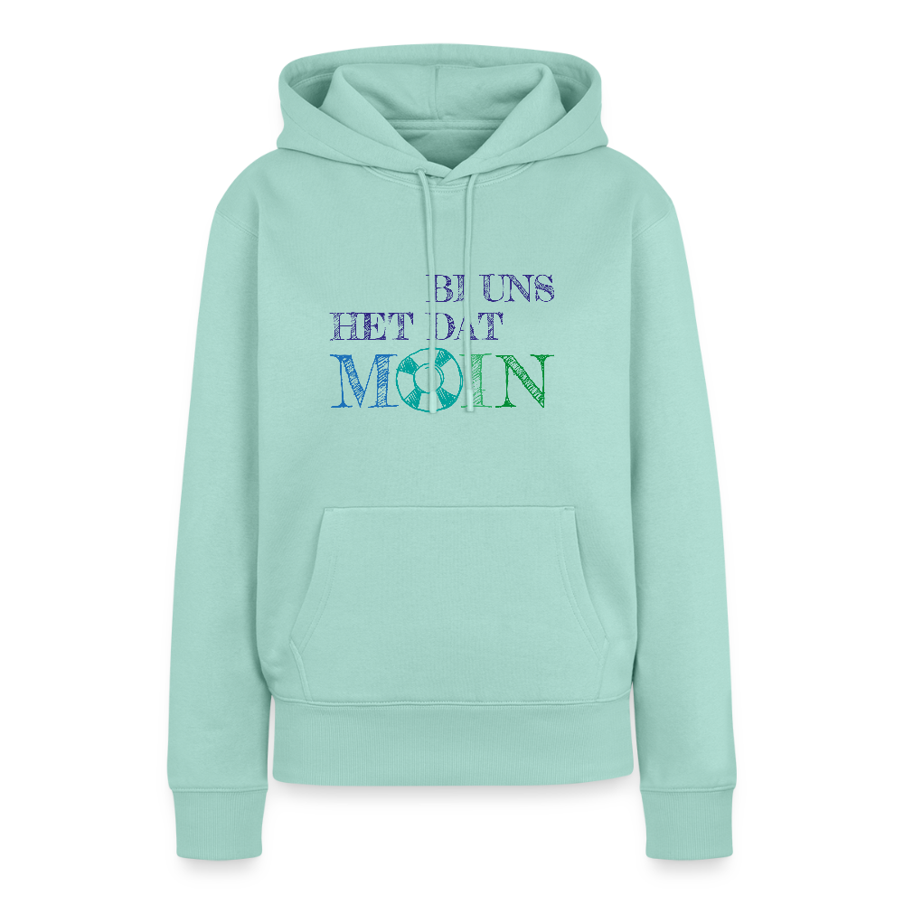 Damen Premium Hoodie - Bi uns het dat Moin - Mint