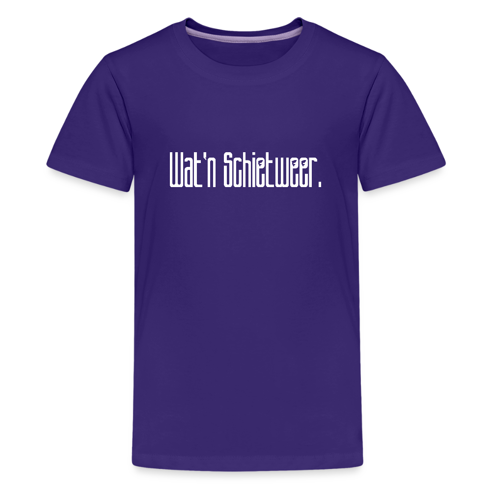 Teenager Premium T-Shirt - wat'n Schietweer (weiss) - Lila