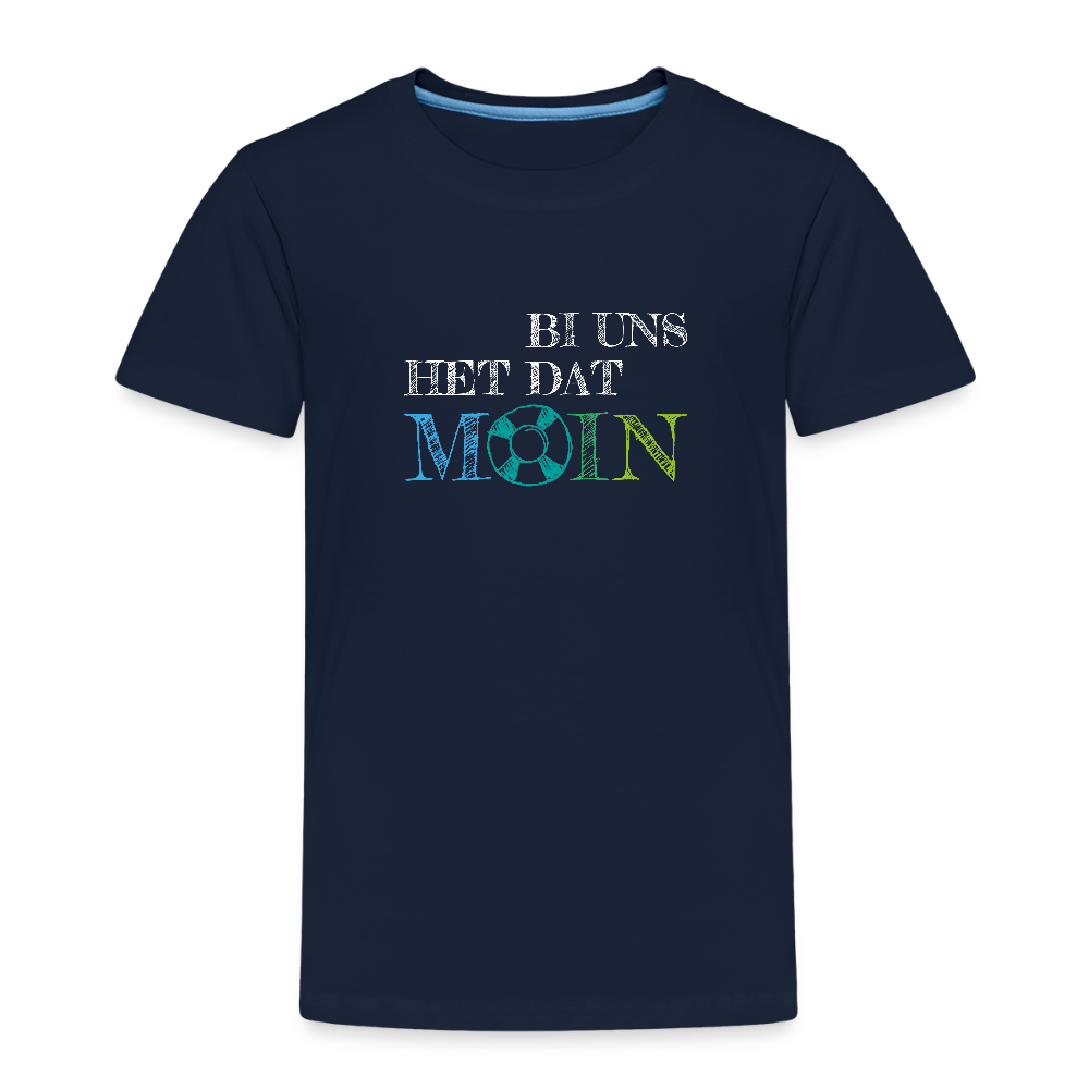 Kinder Premium T-Shirt - Bi uns het dat Moin (weiss) - Navy