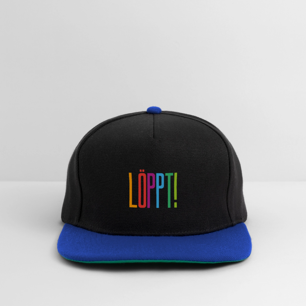 Snapback Cap - Löppt! - Schwarz/Königsblau