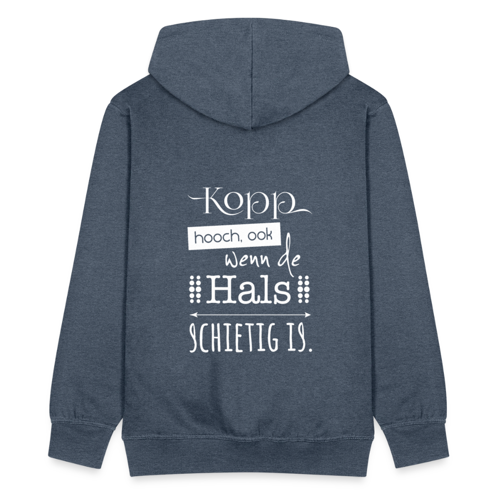 Herren Premium Kapuzenjacke - Kopp hooch (weiss) - Jeansblau