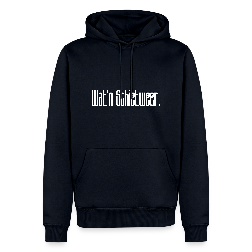 Herren Premium Hoodie - wat'n Schietweer (weiss) - Navy