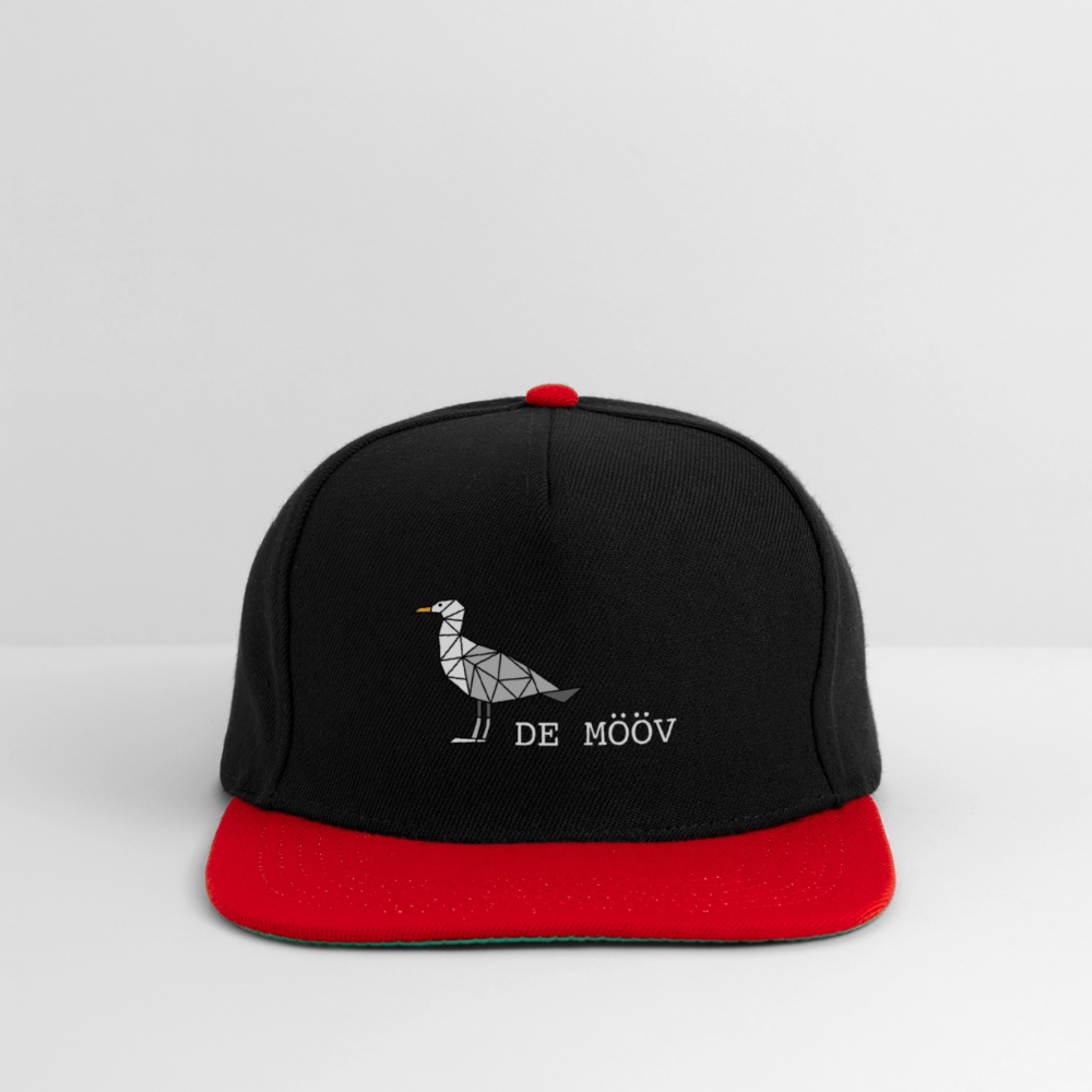 Snapback Cap - de Mööv (weiss) - Schwarz/Rot
