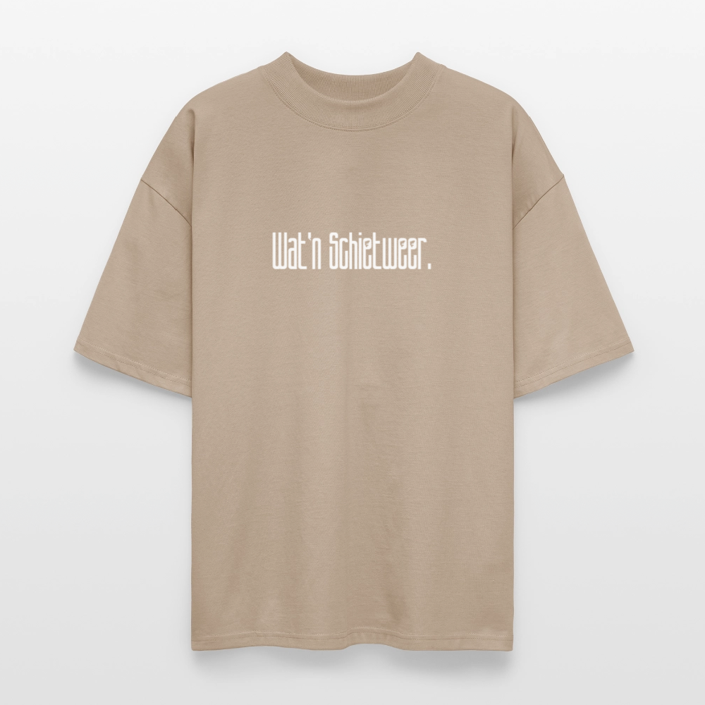 Unisex Oversize Bio-T-Shirt - wat'n Schietweer (weiss) - Steingrau