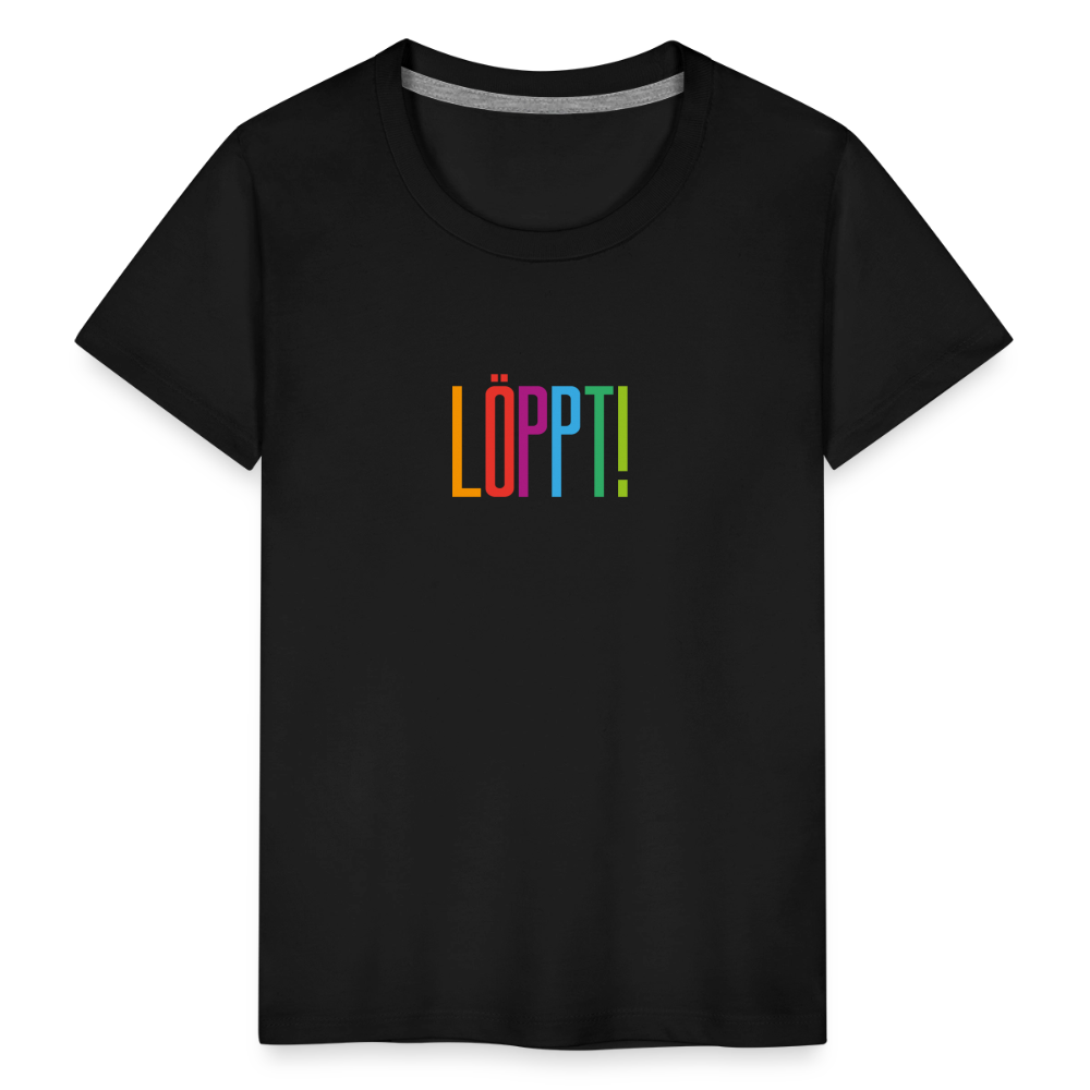 Kinder Premium T-Shirt - Löppt! - Schwarz