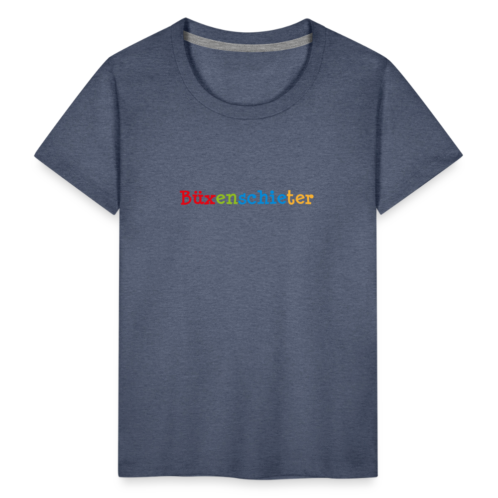 Kinder Premium T-Shirt - Büxenschieter - Blau meliert