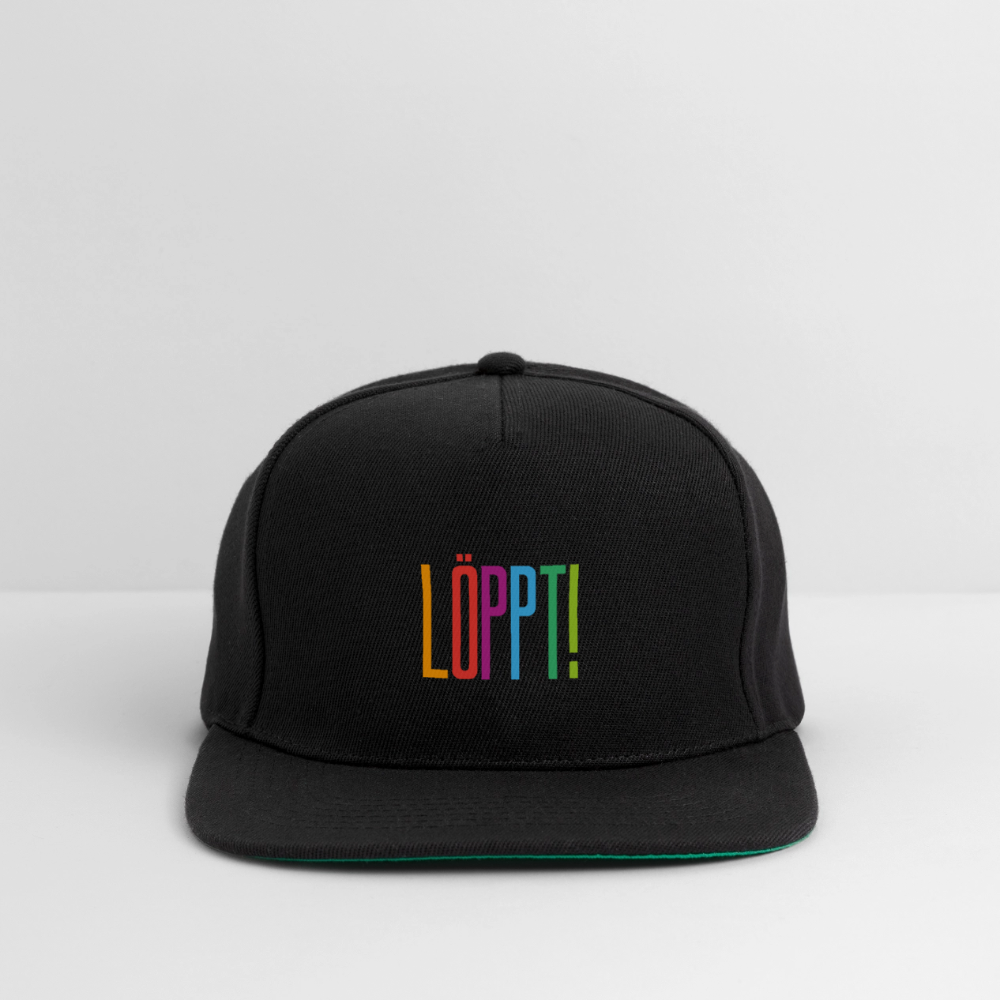 Snapback Cap - Löppt! - Schwarz/Schwarz