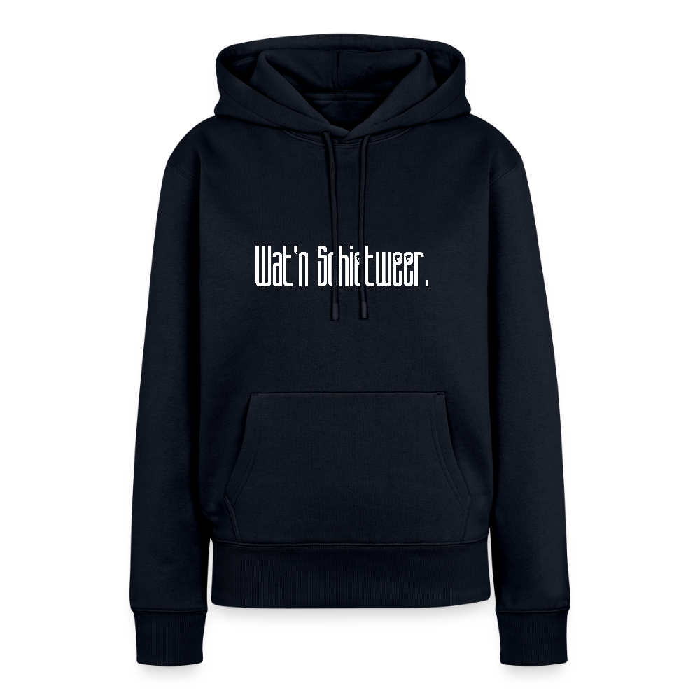 Damen Premium Hoodie - wat'n Schietweer (weiss) - Navy