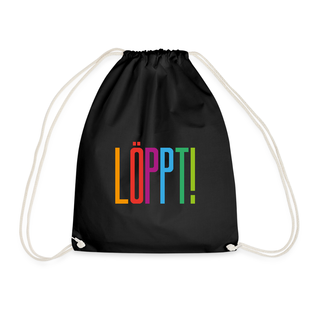 Turnbeutel - Löppt! - Schwarz