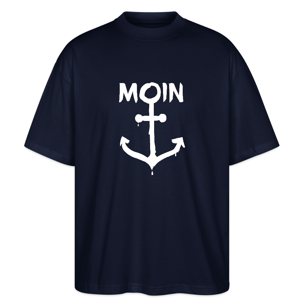 Unisex Oversize Bio-T-Shirt - Moin Anker (weiss) - Navy