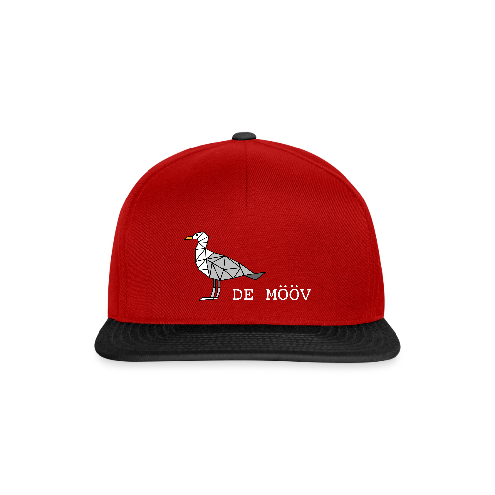 Snapback Cap - de Mööv (weiss) - Rot/Schwarz