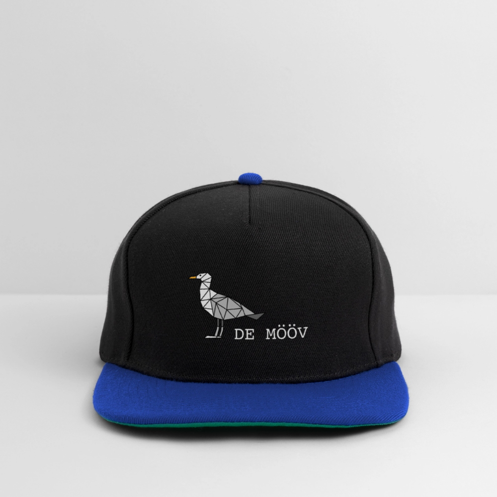 Snapback Cap - de Mööv (weiss) - Schwarz/Königsblau