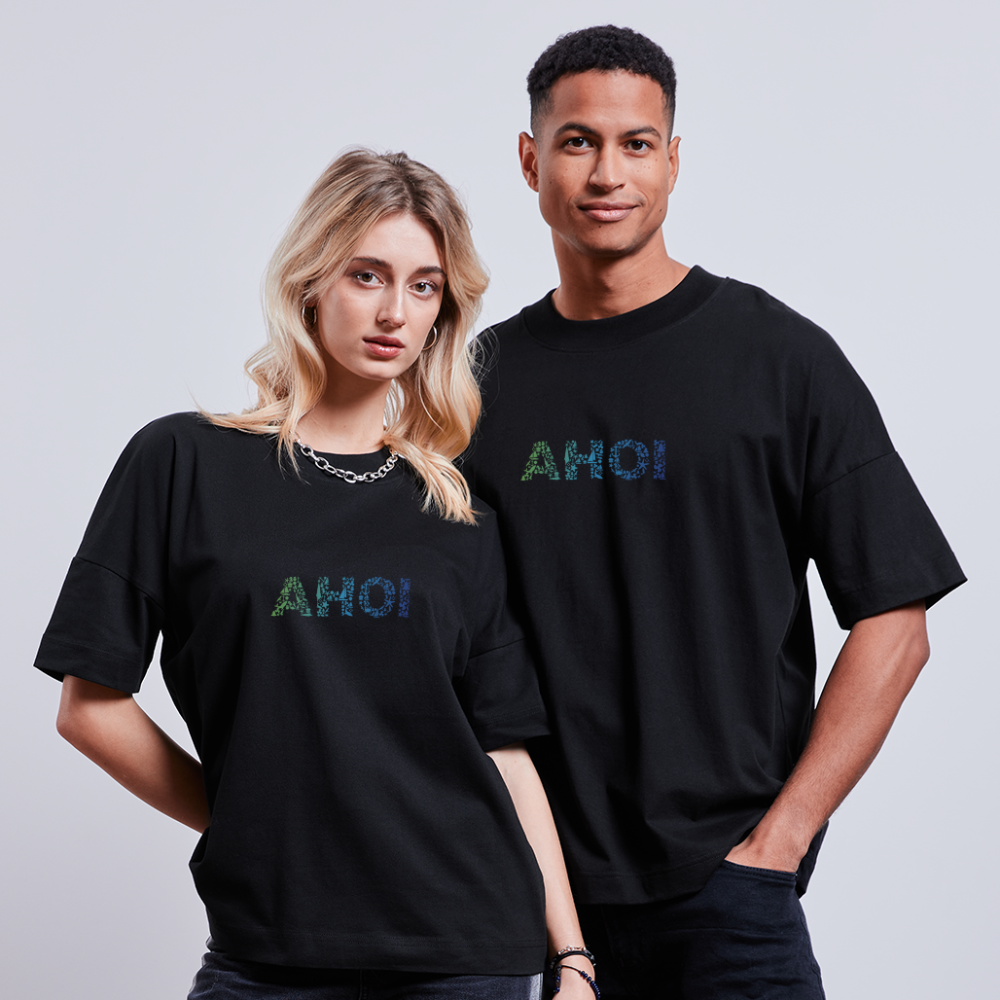Unisex Oversize Bio-T-Shirt - Ahoi doodles - Schwarz