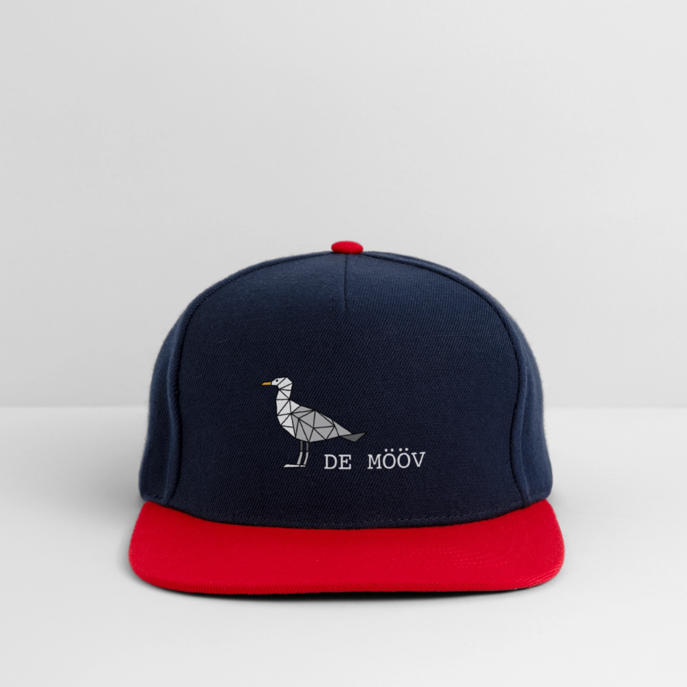 Snapback Cap - de Mööv (weiss) - Navy/Rot