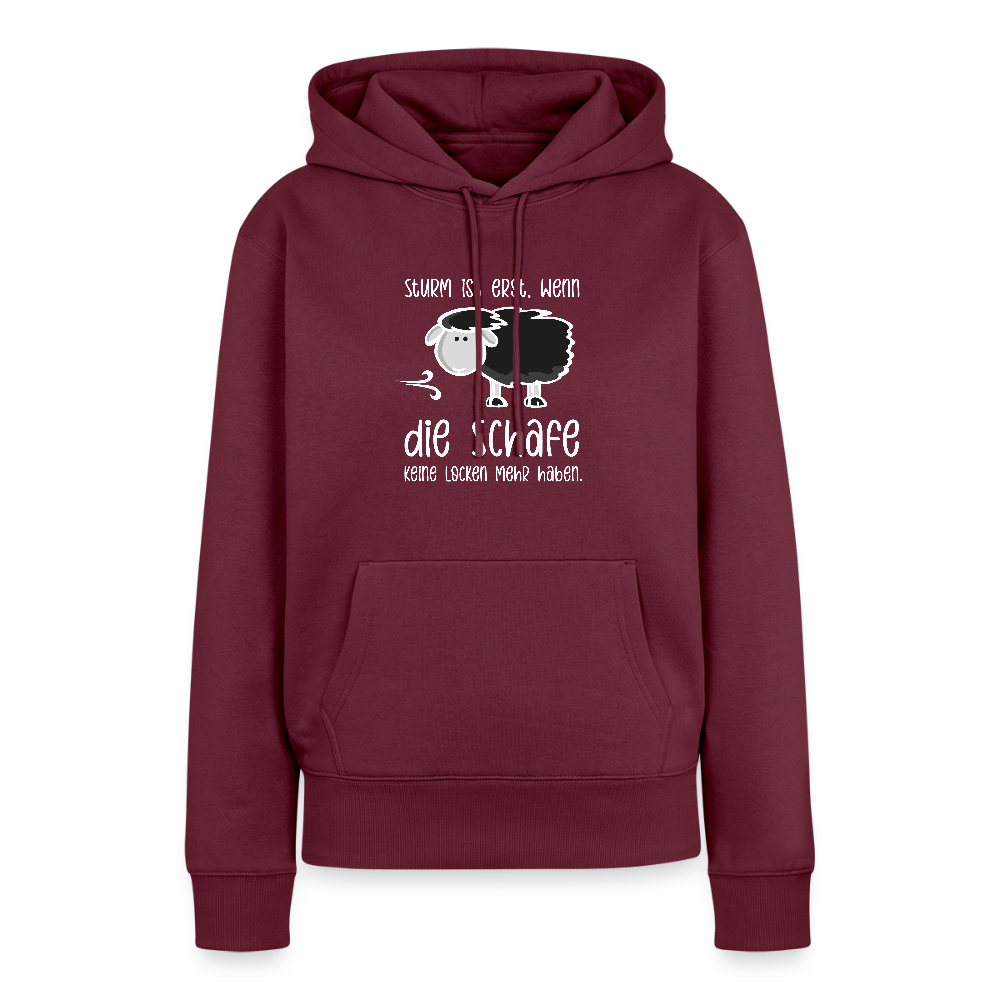 Damen Premium Hoodie - Schaf (weiss) - Burgunderrot