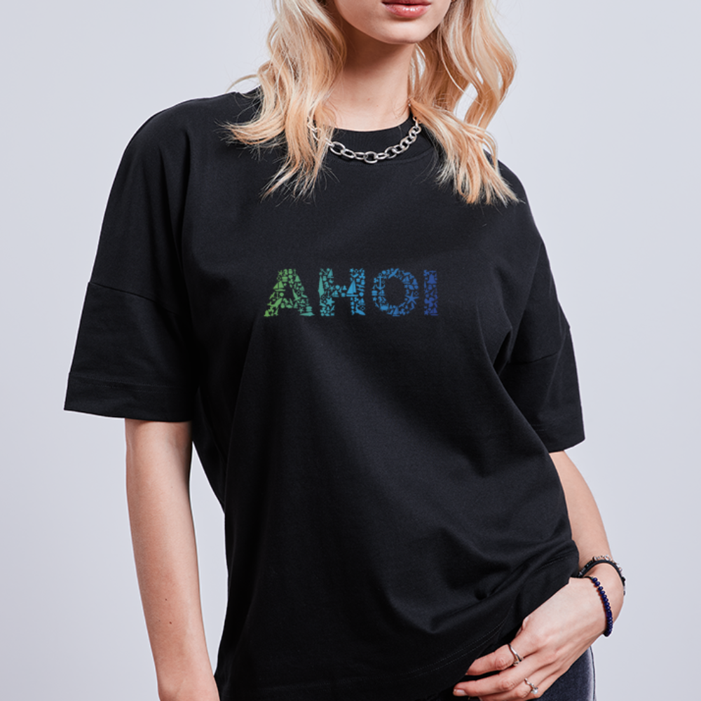 Unisex Oversize Bio-T-Shirt - Ahoi doodles - Schwarz