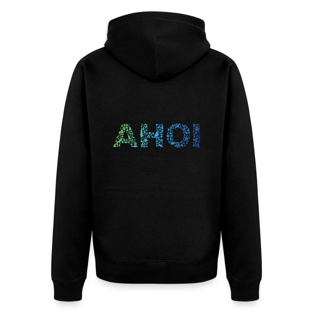 Herren Premium Kapuzenjacke - Ahoi doodles - Schwarz