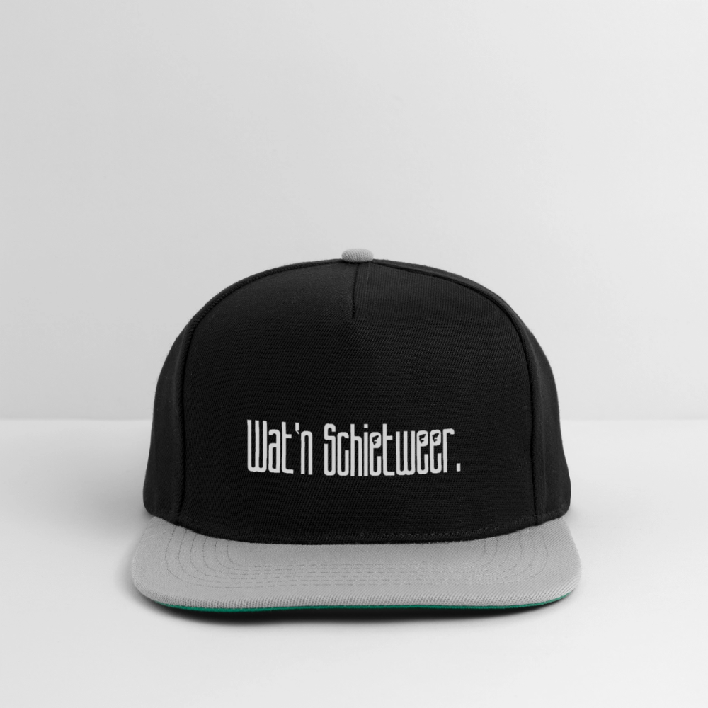Snapback Cap - wat'n Schietweer (weiss) - Schwarz/Grau