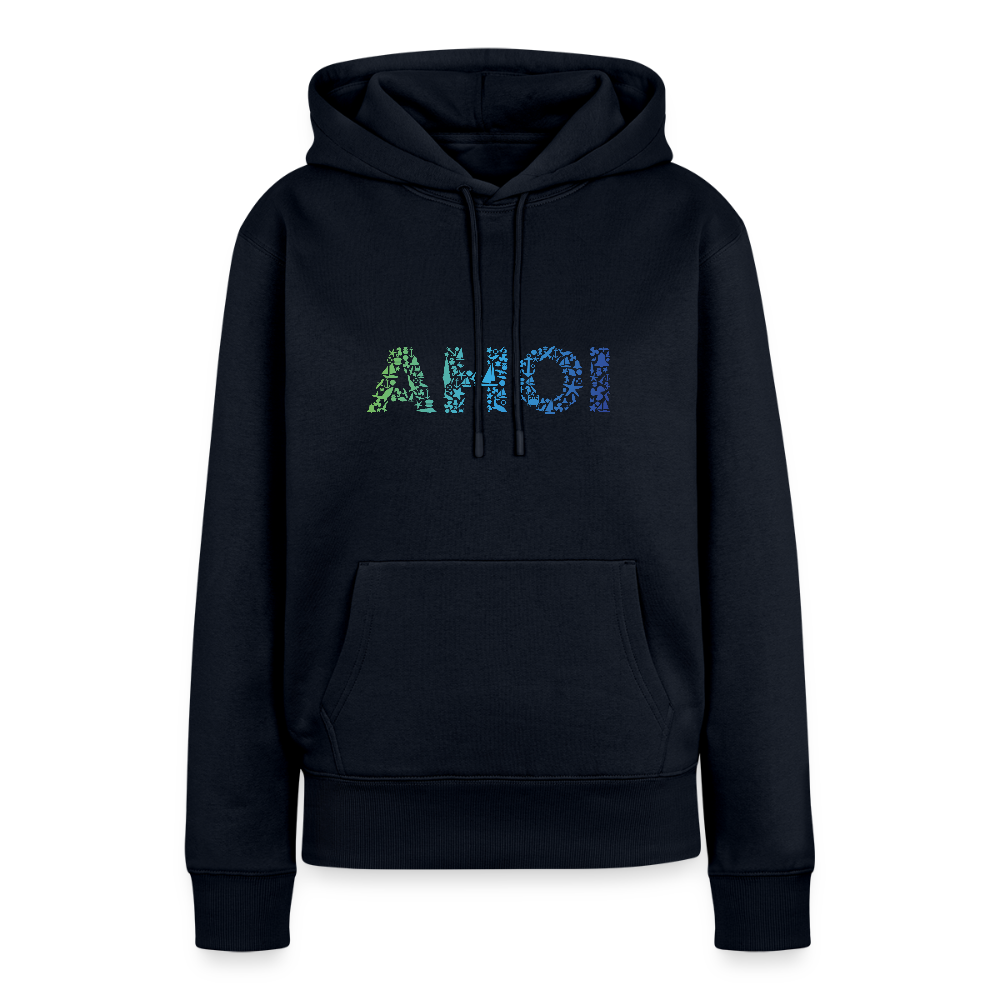Damen Premium Hoodie - Ahoi doodles - Navy