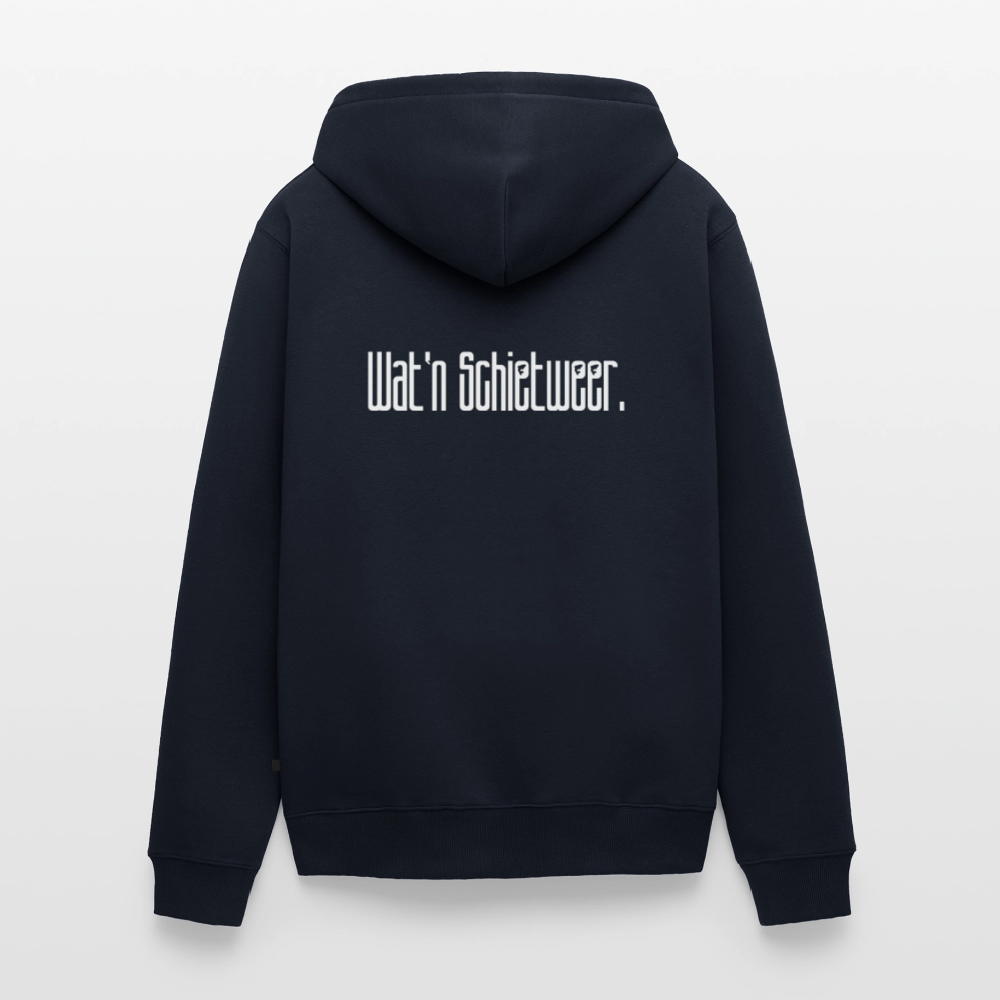 Herren Premium Kapuzenjacke - wat'n Schietweer (weiss) - Navy