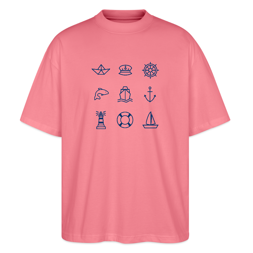 Unisex Oversize Bio-T-Shirt - Nautik Doodles - Pink