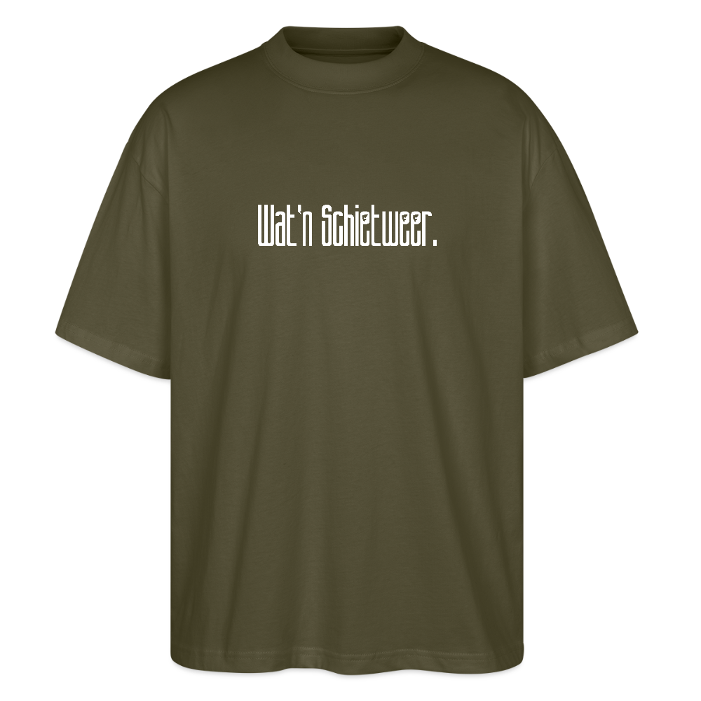 Unisex Oversize Bio-T-Shirt - wat'n Schietweer (weiss) - Khaki