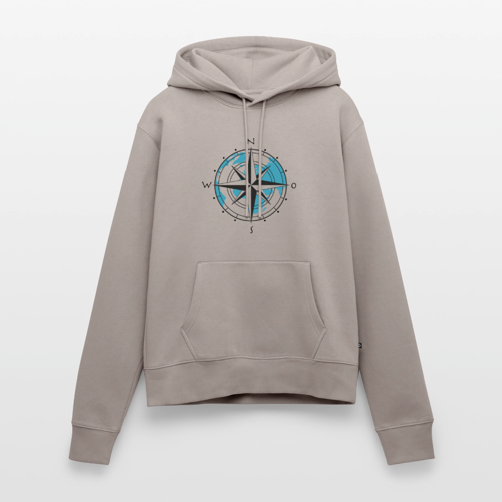Damen Premium Hoodie - Kompass - Taupe