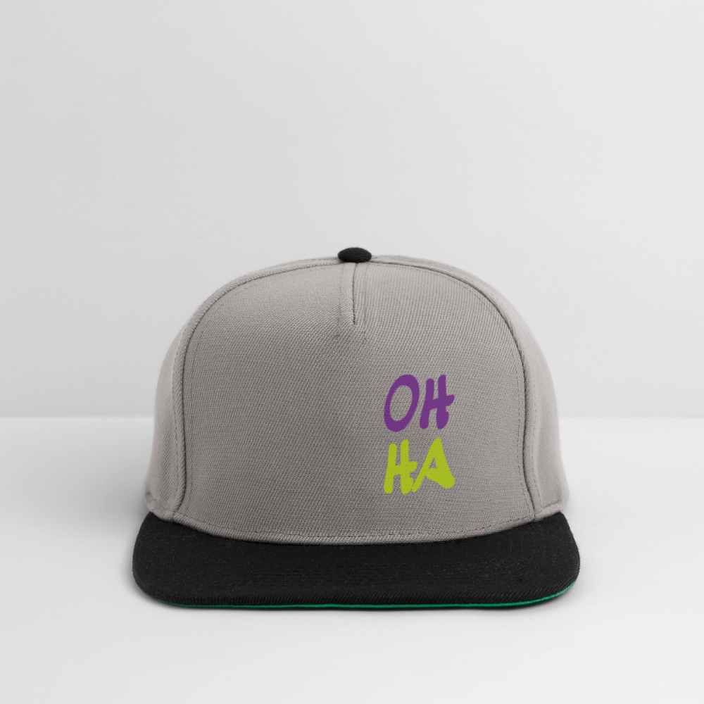 Snapback Cap - Oh ha - Graphit/Schwarz
