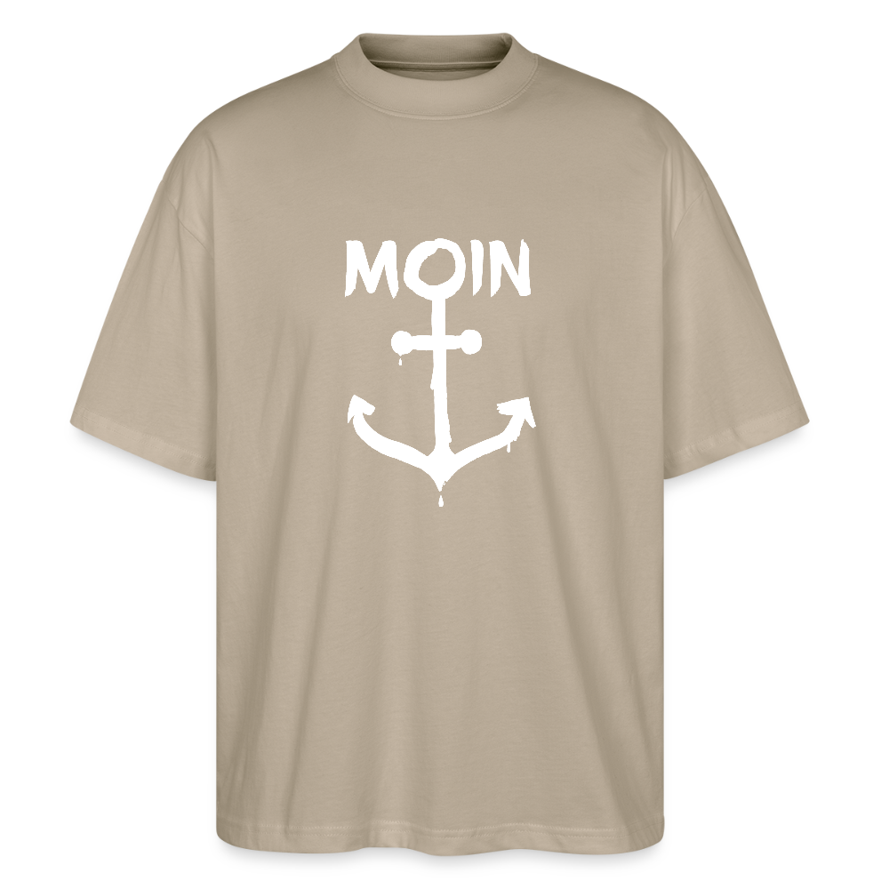 Unisex Oversize Bio-T-Shirt - Moin Anker (weiss) - Steingrau