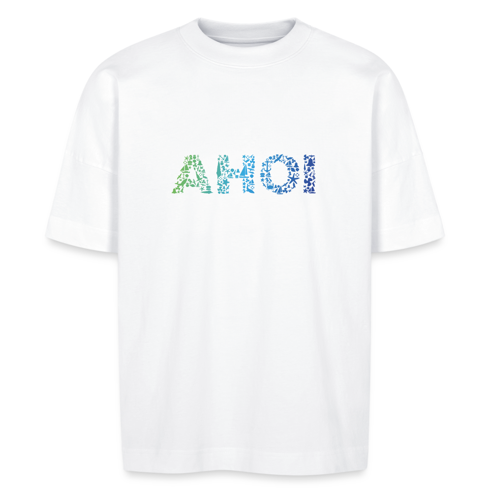 Unisex Oversize Bio-T-Shirt - Ahoi doodles - Weiß