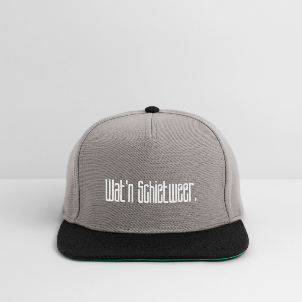 Snapback Cap - wat'n Schietweer (weiss) - Graphit/Schwarz
