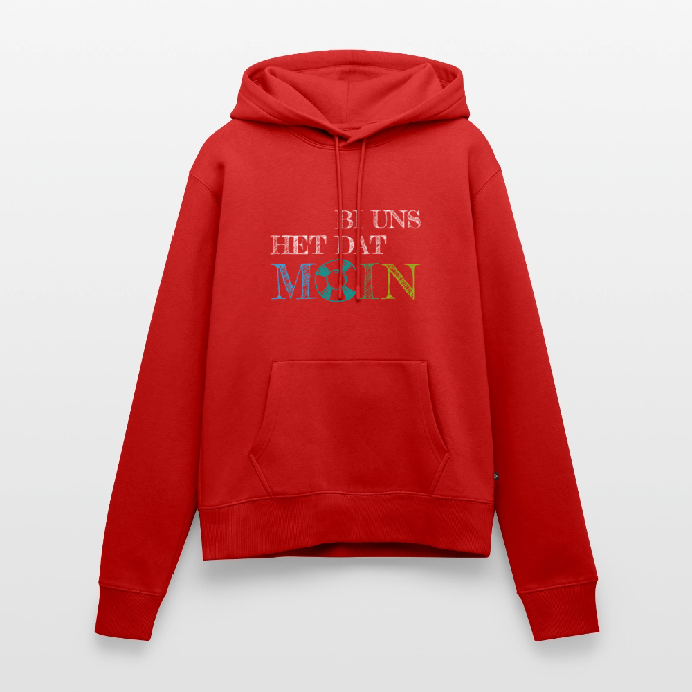 Damen Premium Hoodie - Bi uns het dat Moin (weiss) - Rot