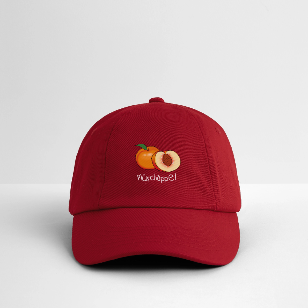 Baseballkappe - Plüschappel weiß - klassisch Rot