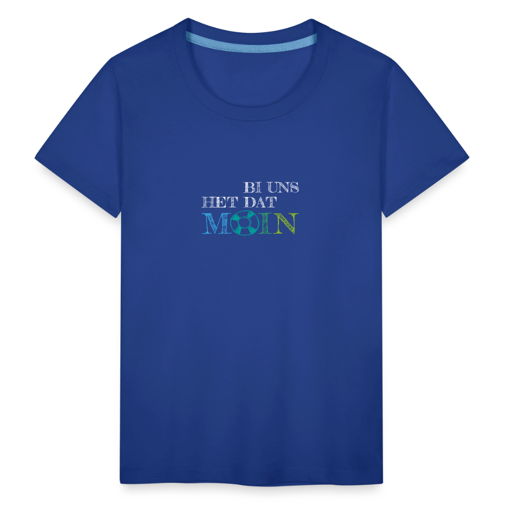 Kinder Premium T-Shirt - Bi uns het dat Moin (weiss) - Königsblau