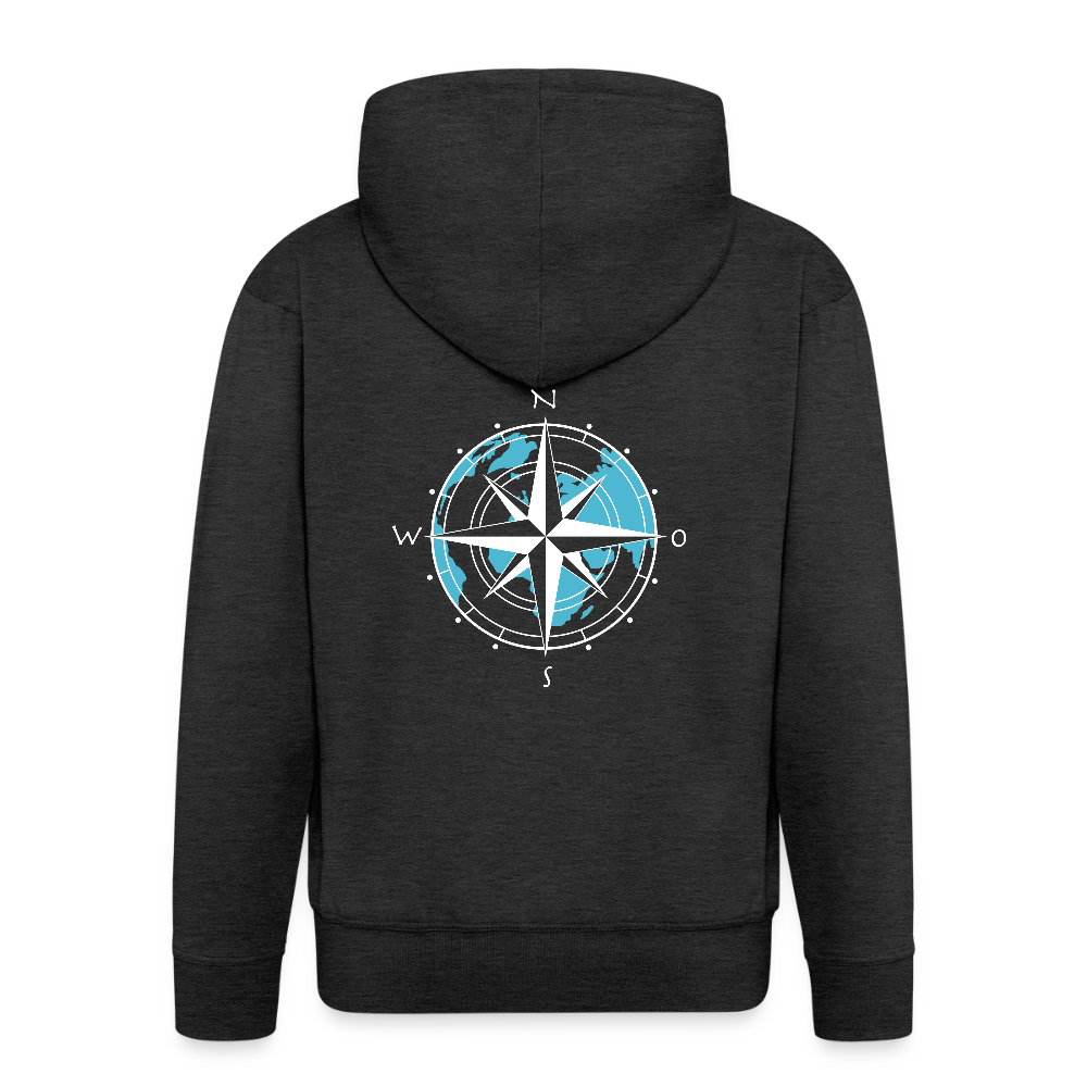 Herren Premium Kapuzenjacke - Kompass (weiss) - Anthrazit