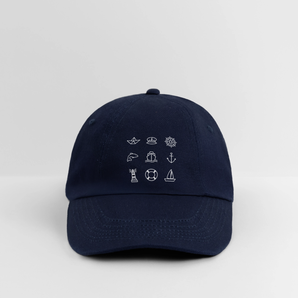 Baseballkappe - Nautik Doodles (weiss) - Blau/Blau